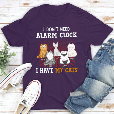 Cat Alarm Clock - Personalized Custom Premium T-shirt