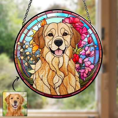 Custom Photo Im Right Here Inside Your Heart - Personalized Custom Window Hanging Suncatcher