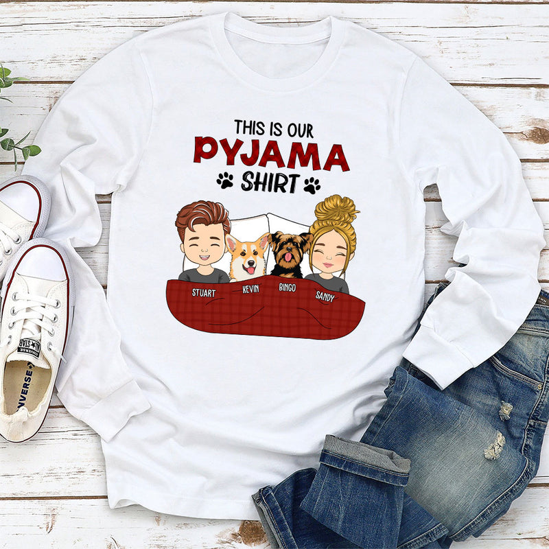 Pajama Shirt Version Couple - Personalized Custom Long Sleeve T-shirt