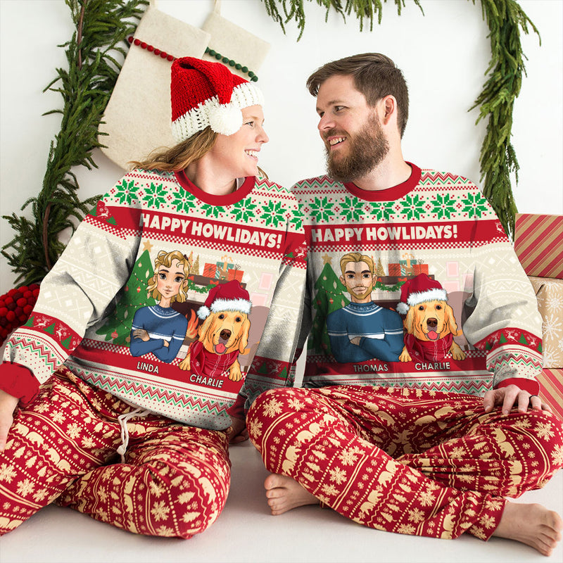 Happy Howlidays - Personalized Custom All-Over-Print Sweatshirt