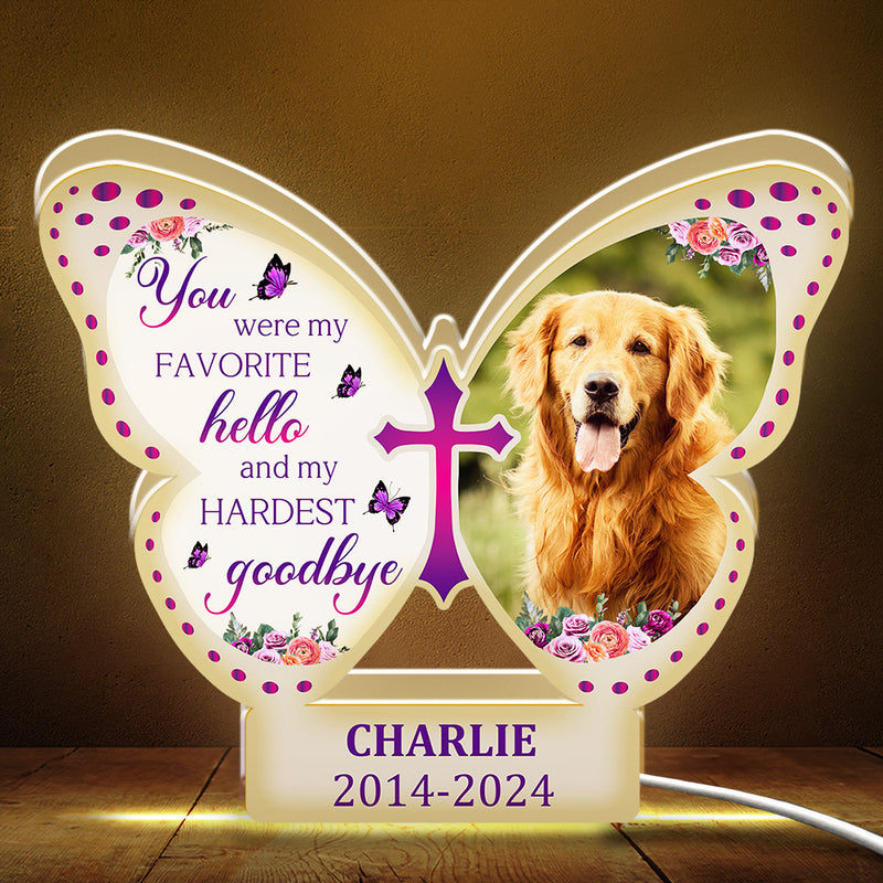 Favorite Hello And Hardest Goodbye Dog - Personalized Light Box
