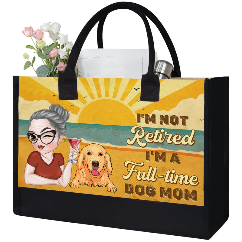 Full-time Dog Mom - Personalized Custom Canvas Tote Bag