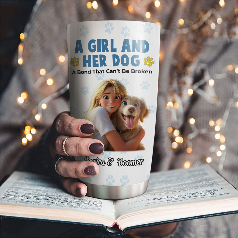 Girl And Her Pups - Personalized Custom Tumbler