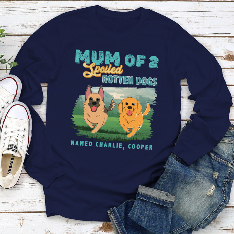 Dad Of Spoiled Rotten Dogs - Personalized Custom Long Sleeve T-shirt