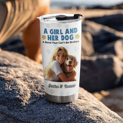 Girl And Her Pups - Personalized Custom Tumbler