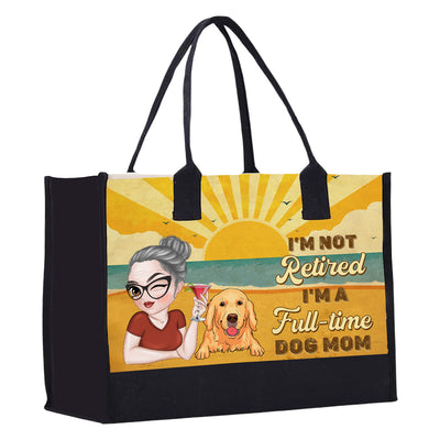 Full-time Dog Mom - Personalized Custom Canvas Tote Bag