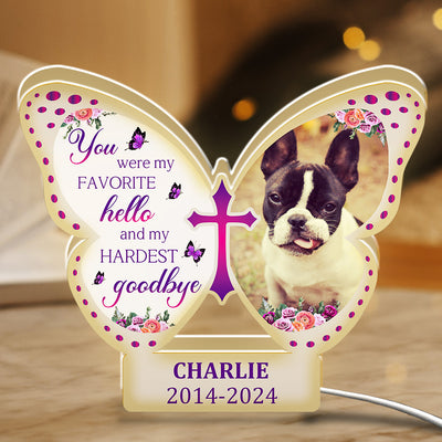 Favorite Hello And Hardest Goodbye Dog - Personalized Light Box