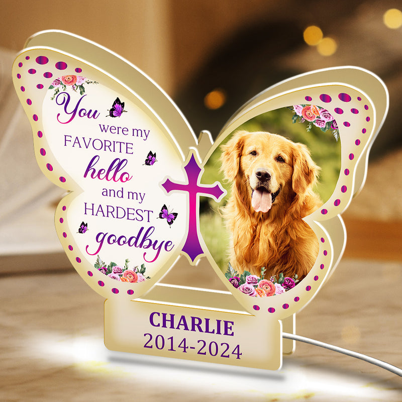 Favorite Hello And Hardest Goodbye Dog - Personalized Light Box