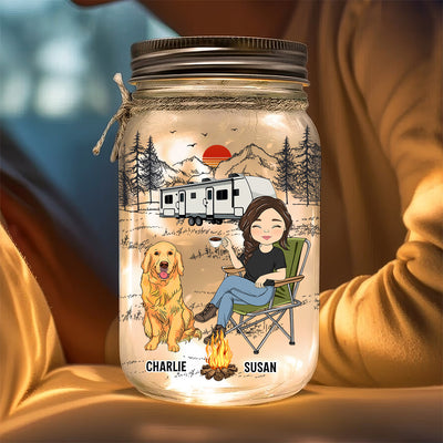 And She Lived Happily Ever After - Personalized Custom Mason Jar Light