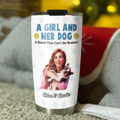 Girl And Her Pups - Personalized Custom Tumbler