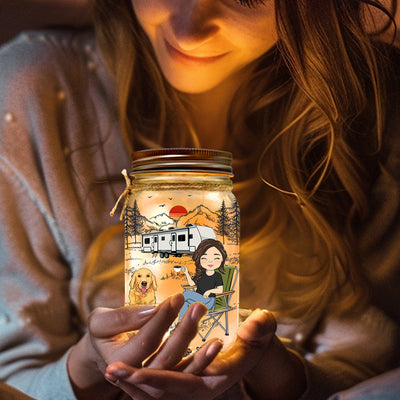 And She Lived Happily Ever After - Personalized Custom Mason Jar Light