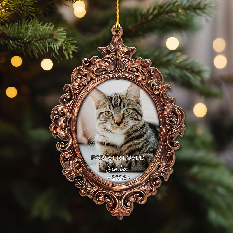 Forever Loved Custom Photo Pet Memorial - Personalized Custom Wood Ornament