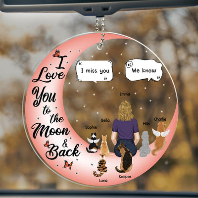 I Love You To The Moon And Back -  Personalized Acrylic Car Ornament