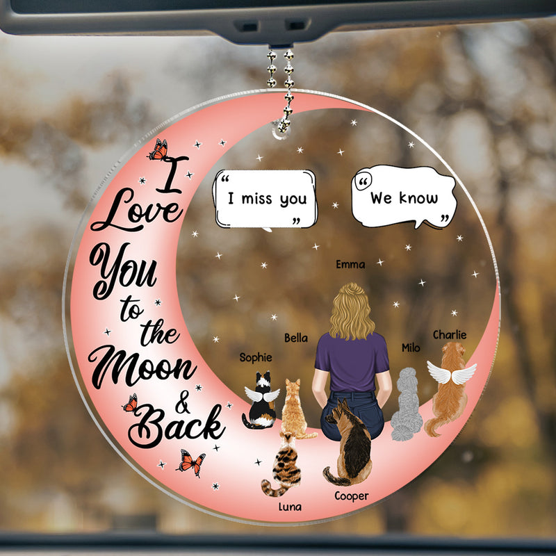 I Love You To The Moon And Back -  Personalized Acrylic Car Ornament