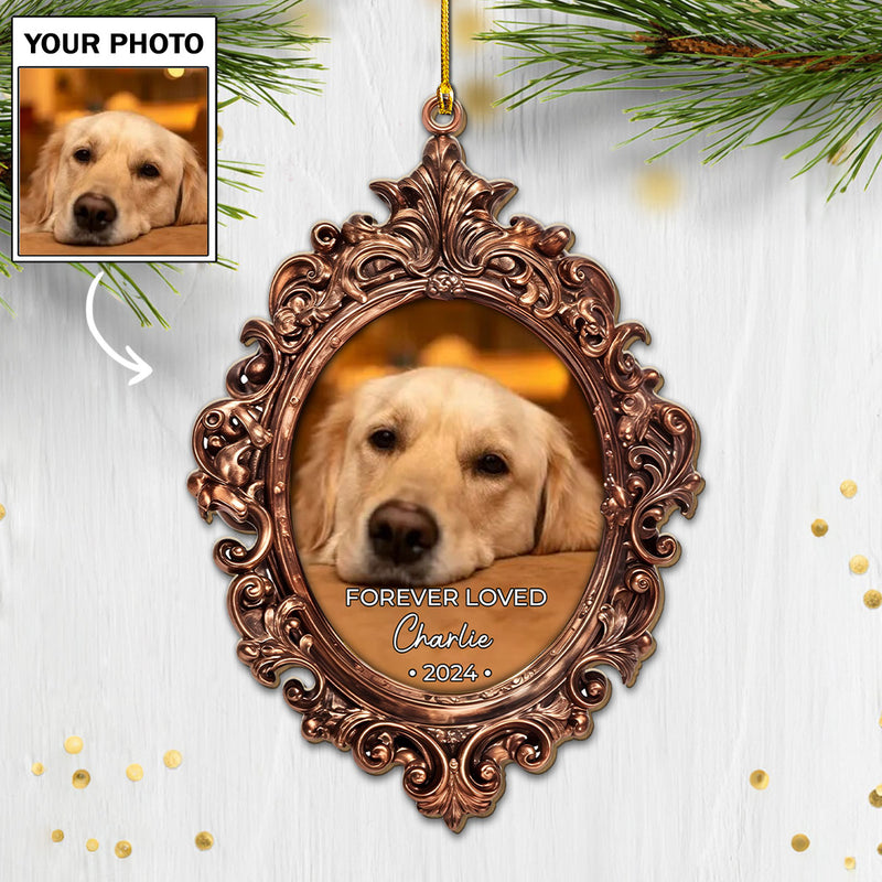 Forever Loved Custom Photo Pet Memorial - Personalized Custom Wood Ornament