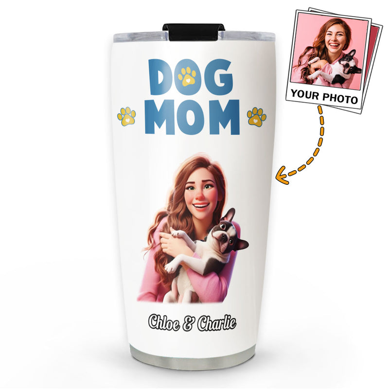 Girl And Dog Cartoon Style - Personalized Custom Tumbler