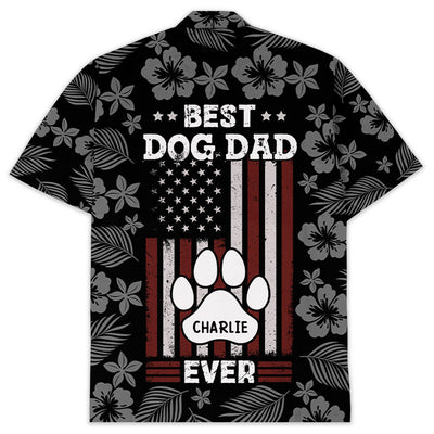 Best Dog Dad Ever Paw - Personalized Custom Hawaiian Shirt