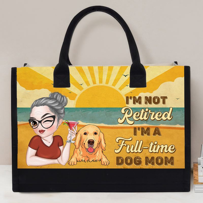 Full-time Dog Mom - Personalized Custom Canvas Tote Bag