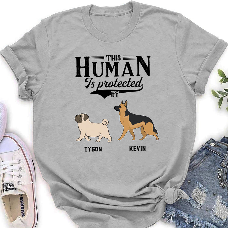 Dad Protected By Dog - Personalized Custom Women&