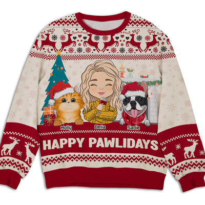 Pawlidays With Pets - Personalized Custom All-Over-Print Sweatshirt