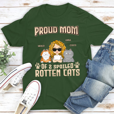 Proud Dad Mom Of Spoiled Cats - Personalized Custom Premium T-shirt