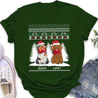 Winter Dog - Personalized Custom Women's T-shirt