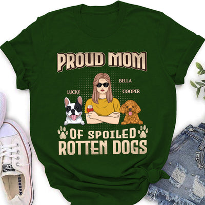 Proud Dad Mom Of Spoiled Dogs - Personalized Custom Women's T-shirt