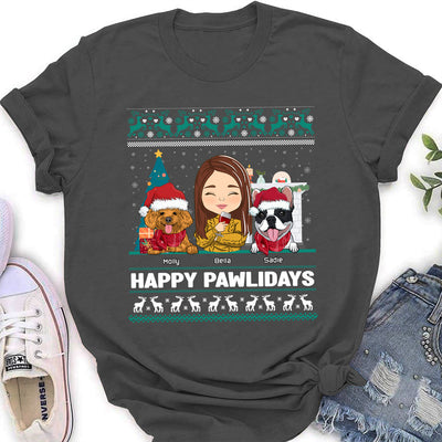 Happy Pawlidays - Personalized Custom Women's T-shirt