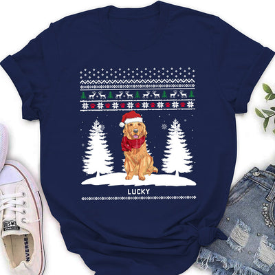 Winter Dog - Personalized Custom Women's T-shirt