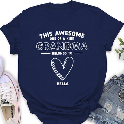 Awesome Dad Mom Belongs - Personalized Custom Women's T-shirt