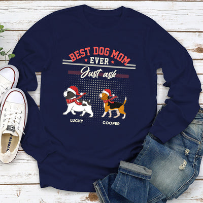 Dog Dad Just Ask - Personalized Custom Long Sleeve T-shirt