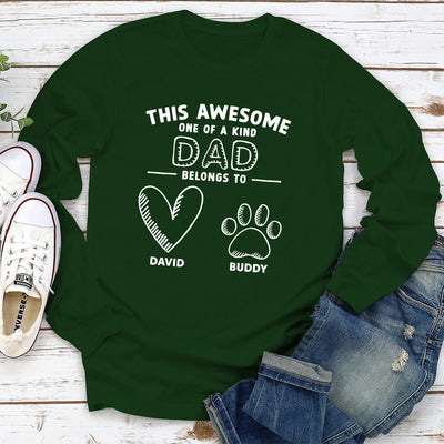 Awesome Dad Mom Belongs - Personalized Custom Long Sleeve T-shirt