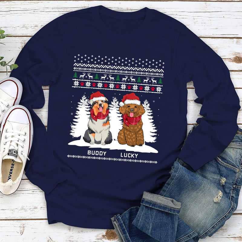 Winter Dog - Personalized Custom Long Sleeve T-shirt