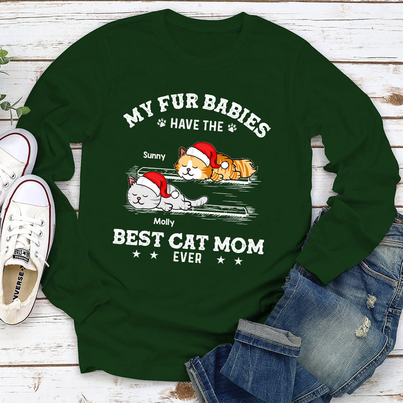 The Best Cat Dad - Personalized Custom Long Sleeve T-shirt