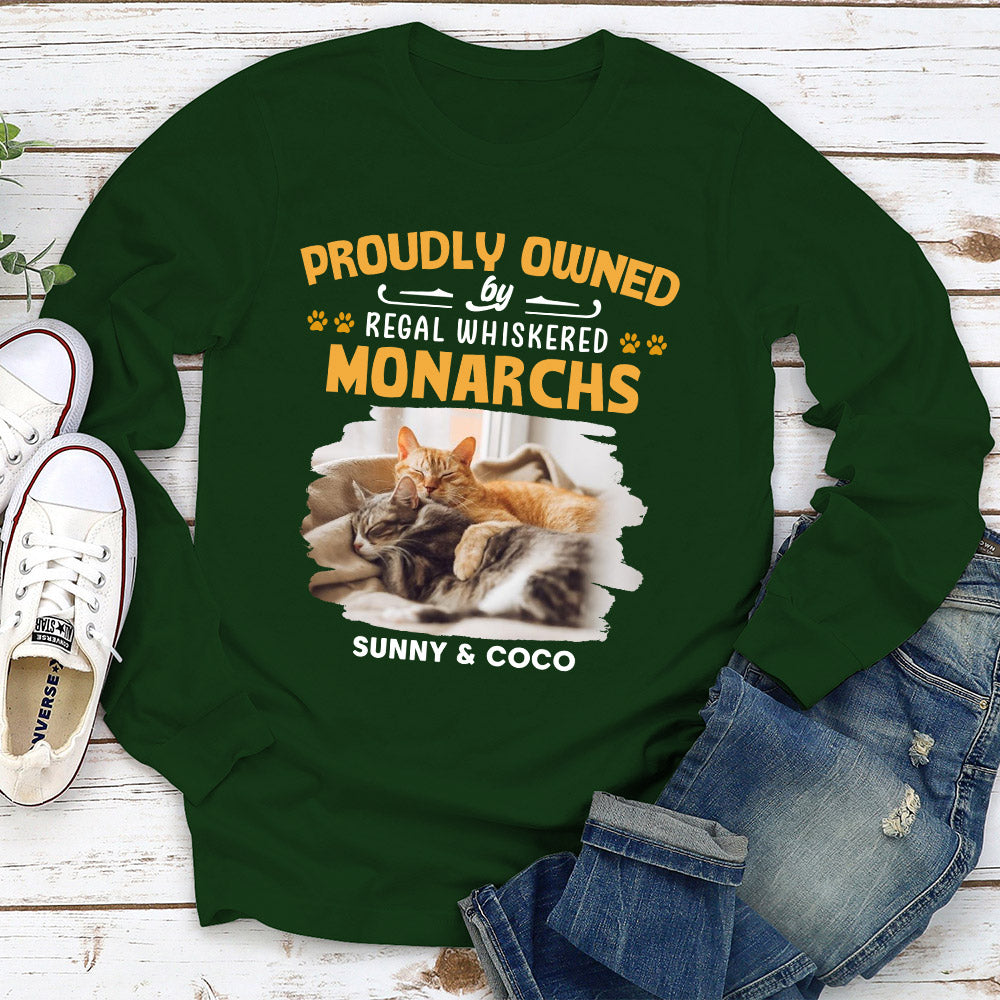 Proudly Owned By Cat - Personalized Custom Long Sleeve T-shirt