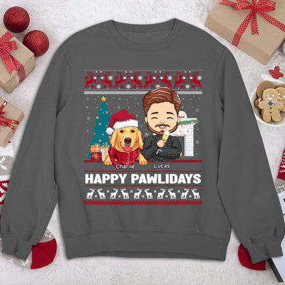 Happy Pawlidays - Personalized Custom Sweatshirt