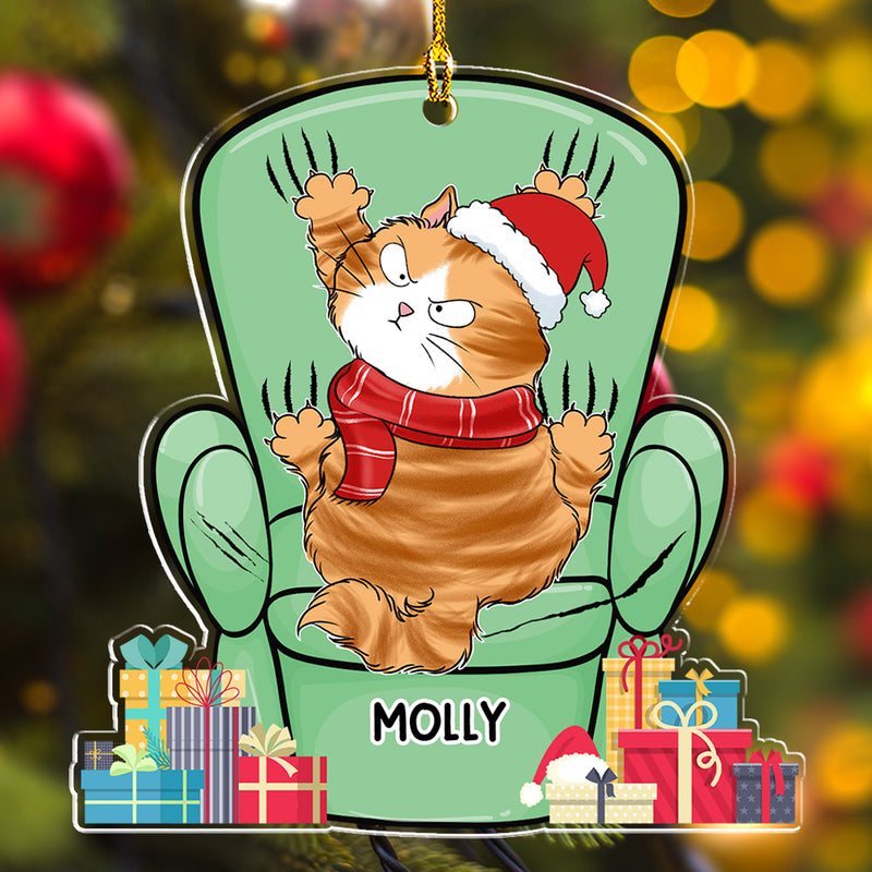 Cat Scratching Sofa- Personalized Custom Acrylic Ornament
