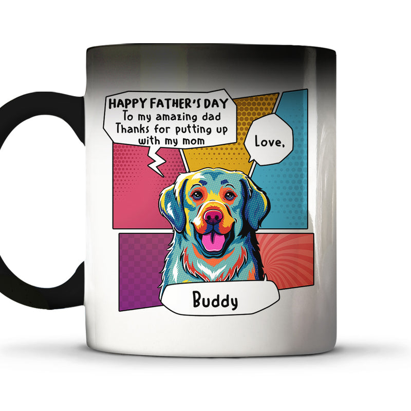 Pop Art Amazing Dad - Personalized Custom Color Changing Mug