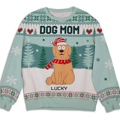 Cozy Winter Dog Mom - Personalized Custom All-Over-Print Sweatshirt