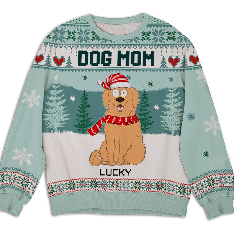 Cozy Winter Dog Mom - Personalized Custom All-Over-Print Sweatshirt