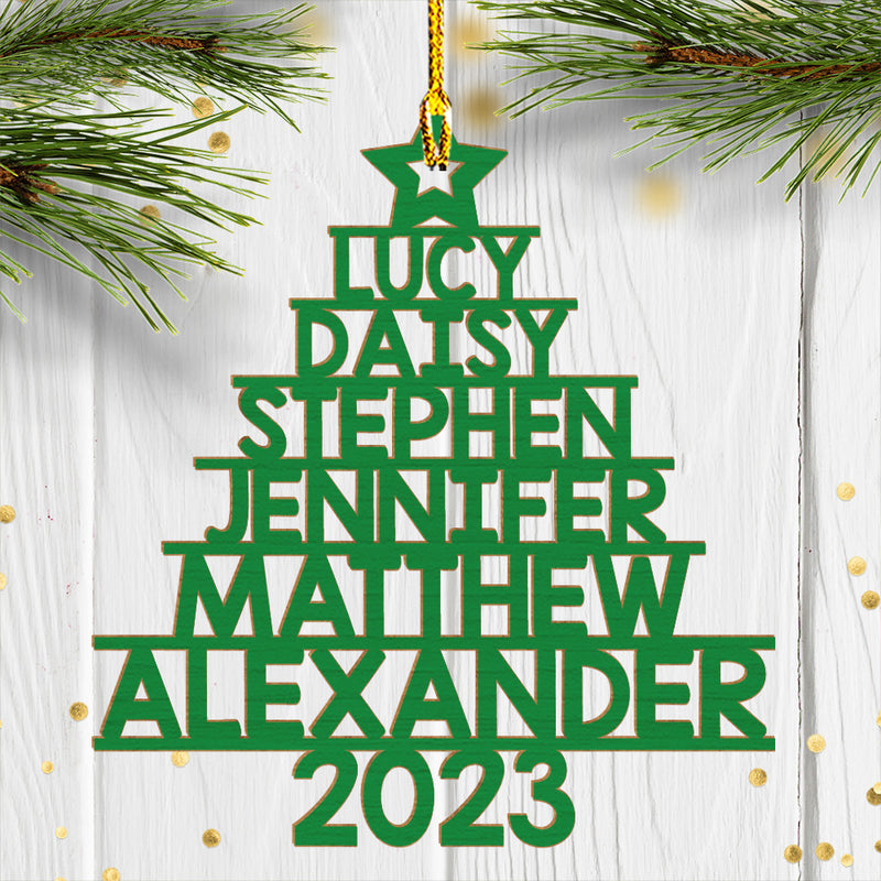 Family Name 2023 New Version - Personalized Custom 1-layered Wood Ornament