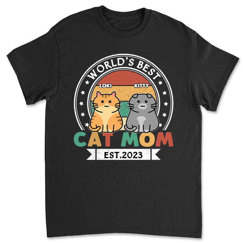 Best Cat Dad Est - Personalized Custom Premium T-shirt