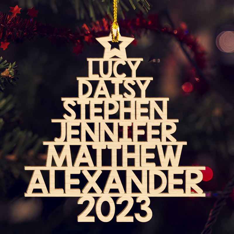 Family Name 2023 - Personalized Custom 1-layered Wood Ornament