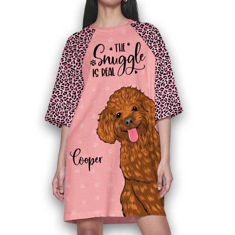 Dog Snuggle - Personalized Custom 3/4 Sleeve Dress