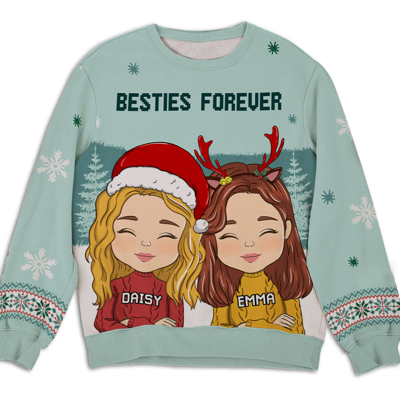 Besties Forever - Personalized Custom All-Over-Print Sweatshirt