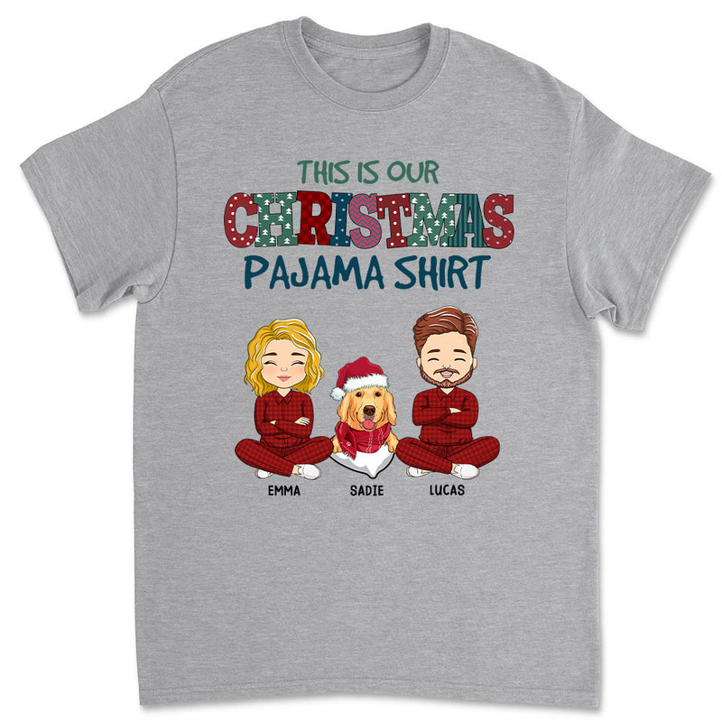 Christmas Pajama Couple - Personalized Custom Unisex T-shirt