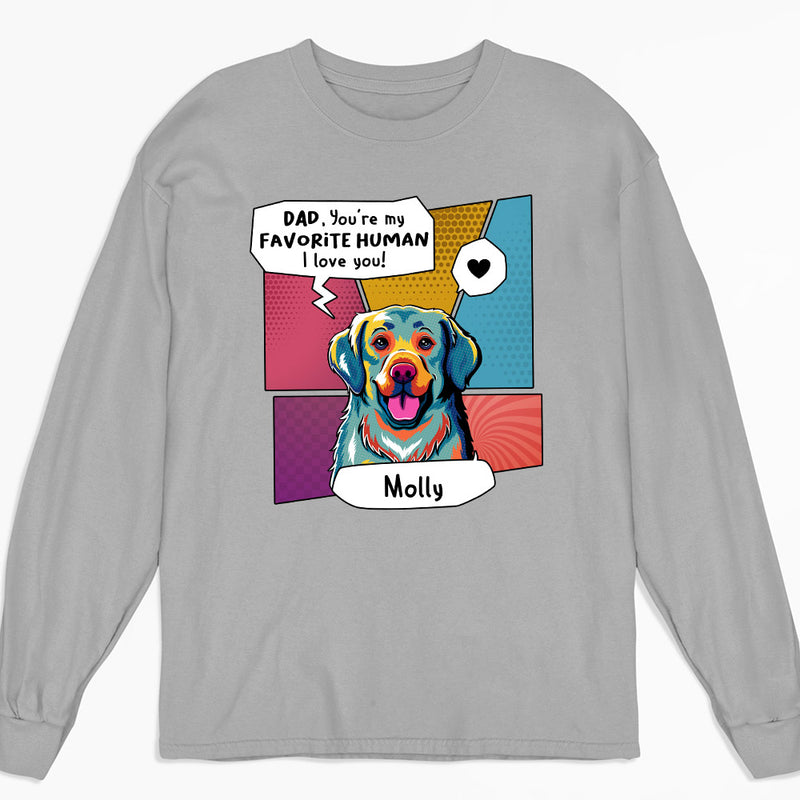 Pop Art Favorite Human - Personalized Custom Long Sleeve T-shirt