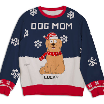 Dog Mom Snowy - Personalized Custom All-Over-Print Sweatshirt