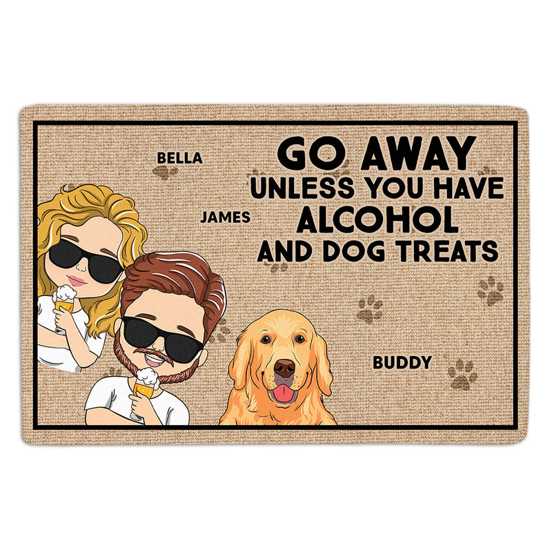 Alcohol And Dog Treats - Personalized Custom Doormat