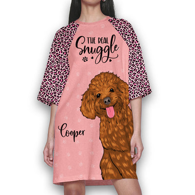 Dog Real Snuggle - Personalized Custom 3/4 Sleeve Dress